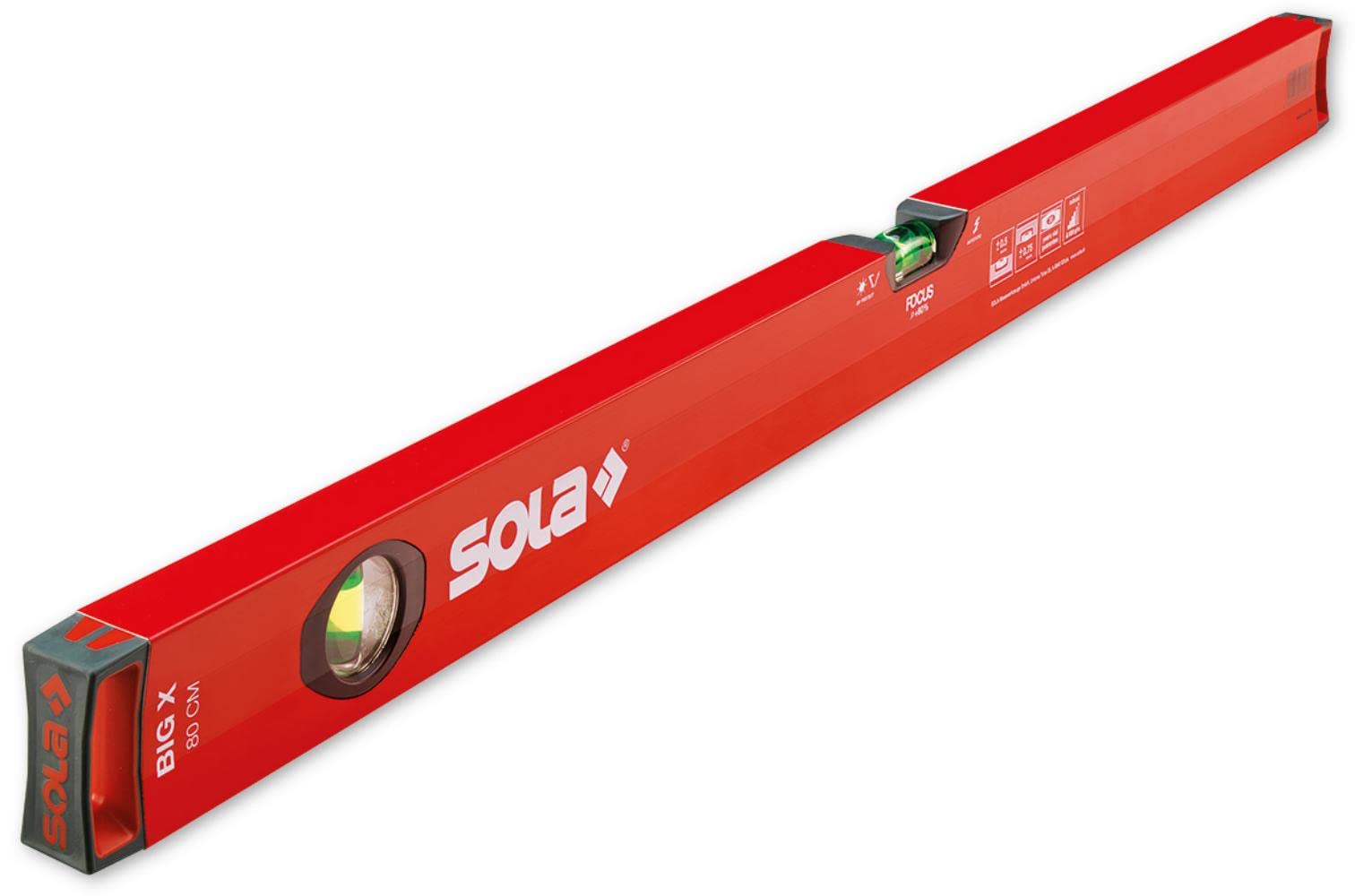 Sola BIG X 30 30 cm Box profile Spirit Level - Red
