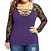 KESEE Clearance Plus Size Shirt ☀ Plus Size Tops, Women's Lace Tops Loose BlouseV-Neck Long Sleeve T-Shirt (XL-5XL)
