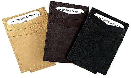 Leather Money Clip & Credit Card Holder TAN