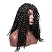 L Part Lace Front Wigs For Black Women Long Curly Heat Resistant Synthetic Hair Replacement Wigs Natural Black 26 Inch