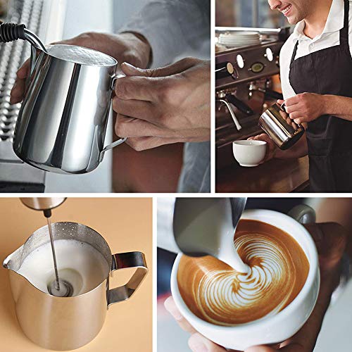 BESLIME Barista Aufschäumkännchen Espressokännchen 150ml Milchkanne aus Edelstahl, Milk Pitcher, Milch Aufschäumkännchen für Cappuccino und Latté – Bild 6