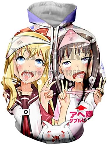 Unisex Funny 3D Printing Ahegao Anime Hoodie