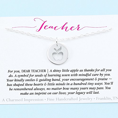 Unique teacher gift • sterling silver keepsake neckla…