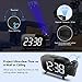 ELEGIANT Projection Alarm Clock, FM Radio Alarm Clock, 6.0'' LED Curved-Screen Display with Dimmer 180° Adjustable Dual Alarm, 12/24Hour, Battery Backup, 7 Alarm Sounds with USB Charger for Bedroom