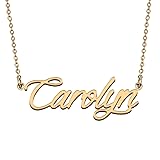 HUAN XUN Name Necklace for Womens Carolyn