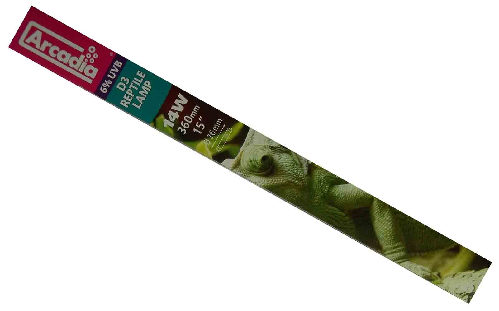 Arcadia FD314 D3 6-Percent Reptile Lamp, 14 Watt, 15-inch