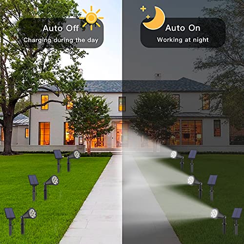MEIHONG Solar Spot Light Outdoor, Waterproof Solar LED Landscape Lights Dusk to Dawn, 2-in-1 Solar Spotlight Solar Powered Accent Lights for Garden Porch Walkway Patio (1 Pack)