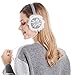 Women Lady's Knit Snowflake Design Soft Furry Ear Muffs Headphones Music Gray One Size