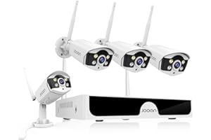 JOOAN [8CH Audio H.265+] Security Camera System Wireless Outdoor 8-Channel HD3MP NVR with 4Pcs 1296P WiFi Camera outdoor/indo