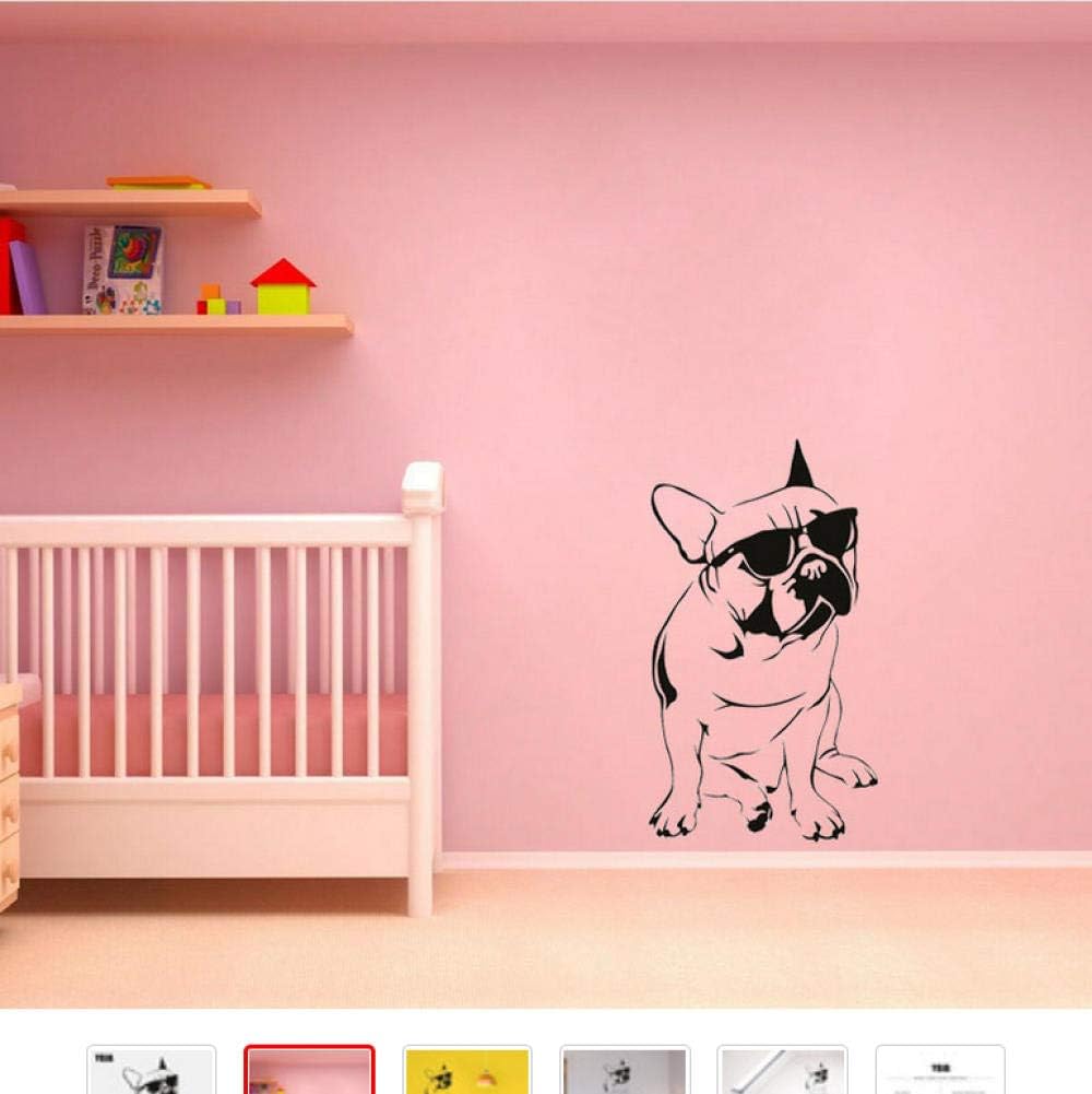 Wall Sticker for Living Room Bedroom Decor Art Home Decoration 59x88CM French Bulldog Wall Sticker Funny Animals Dog PVC Decal Kids Bedroom Home Decor