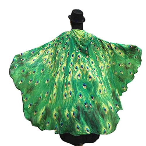 Clearance! Hot Sale! Halloween Butterfly Wings, Among Prop Soft Fabric Shawl Fairy Ladies Nymph Pixie Costume Accessory (197×125CM, A-Green) - Thumbnail 5