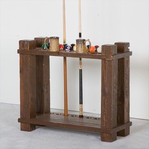 Barnwood 2 Shelf Floor Cue Rack in Dark Barnwood Finish