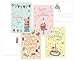 One Jade Lane - Whimsical - Happy Birthday POSTCARDS (Self-mailer) - 40 Cards - Heavy Stock - 4 Designs, 10 of each - Postage Saver.