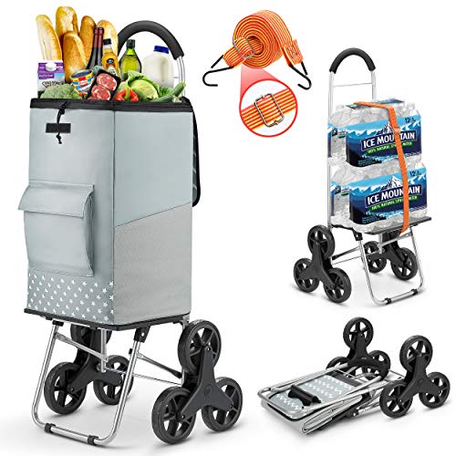 Shopping Cart, Heavy Duty Stair Cart 220 lbs Capacity Grocery Cart with