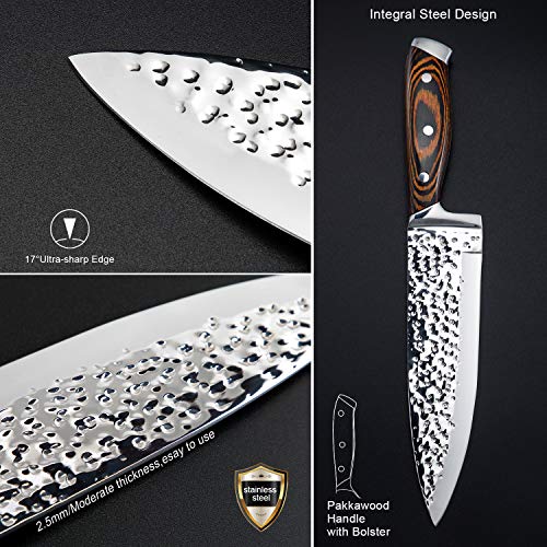 Knife Set, Elegant Life 15-Piece Kitchen Knife Set with Block Wooden, Manual Sharpening for Chef Knife Set, Self Sharpening for Chef Knife Set, Japan Stainless Steel, Boxed Knife Sets - Thumbnail 2
