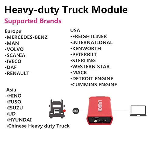 image for LAUNCH X431 V+ Diagnostic OBD2 Android Tablet + X431 HD Heavy Duty Tru