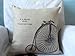 Cotton Linen Square Decorative Throw Pillow Case Cushion Cover Vintage Bicycle Bike 18 'X18 '