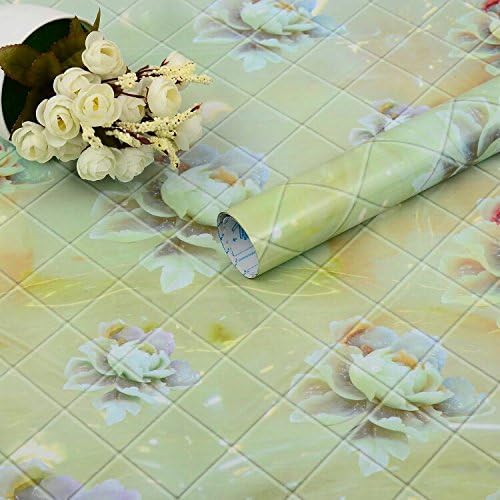 WJIANLL Bathroom mosaic wallpaper Self-adhesive wallpaper bathroom toilet tile sticker waterproof Wall sticker kitchen anti-oil sticker 60 * 500cm
