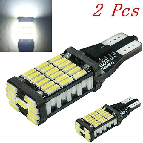 Efoxcity 2pcs 1000 lumens Extremely Bright Canbus Error Free T10/T15 921 912 T10 T15 4014 45-SMD Chipsets LED Bulbs For Back up Reverse Lights, Xenon White