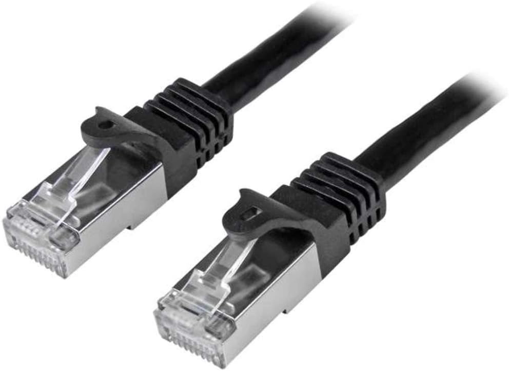 StarTech.com N6SPAT2MBK 2 m Cat6 Patch Cable, Shielded (SFTP) Snagless Gigabit Network Patch Cable, Black Cat 6 Ethernet Patch Lead