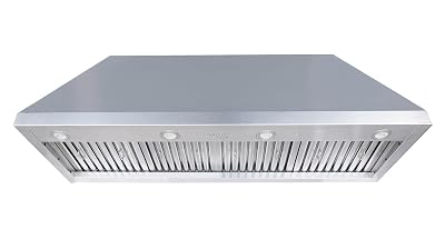 54-inch Range Hood Insert, CT Copper Tailor Built-In Vent Hood Ducted with 4-Speed Fan, 1260 CFM, LED Light, Dishwasher-safe Baffle Filter, in Stainless Steel