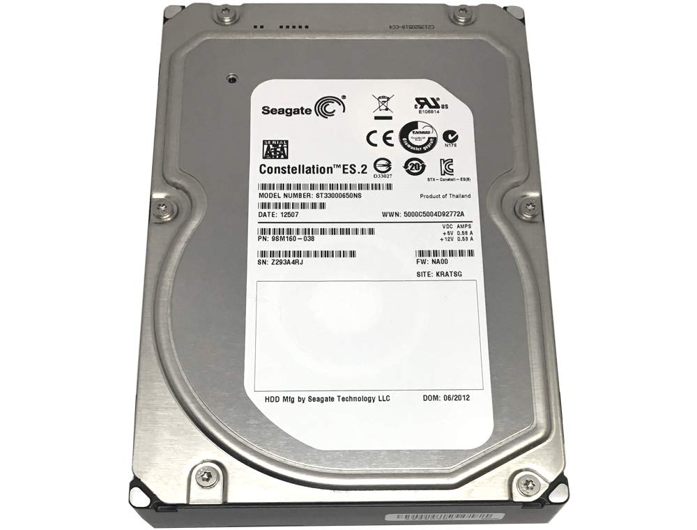 Seagate Constellation ES.2 ST33000650NS 3TB 7200RPM 64MB Cache 3.5in SATA 6.0Gb/s Enterprise Hard Drive - PC, RAID, NAS, CCTV DVR (Renewed)