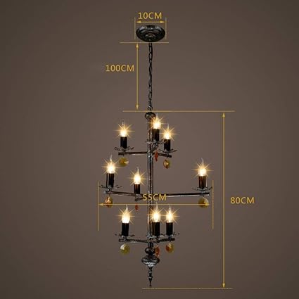 Amazon Com Pllp Chandelier Iron Art Irregular Chandelier Retro