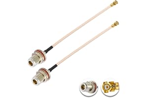 POBADY 2PCS U.FL IPEX to N Type Female Low Loss Coaxial Cable 2" /5CM U.fl/IPEX RG178 Coaxial Pigtail Cable for Wireless Routers Mini PCIE Network Cards PCI Wi-Fi WAN Repeater