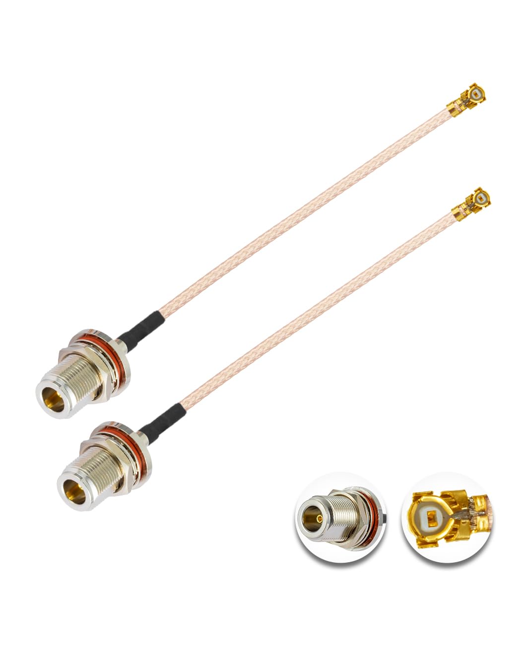 Vecys 2PCS U.F.L1 to N Type Female Low Loss Coaxial Cable 2" /5CM U.F.L1 RG178 Coaxial Pigtail Cable for Wireless Routers Mini PCIE Network Cards PCI Wi-Fi WAN Repeater