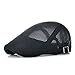 Men's Mesh Flat Cap Duckbill Beret Ivy Gatsby Newsboy Driving Cabbie Caps Hunting Hat (2 Pack-a)