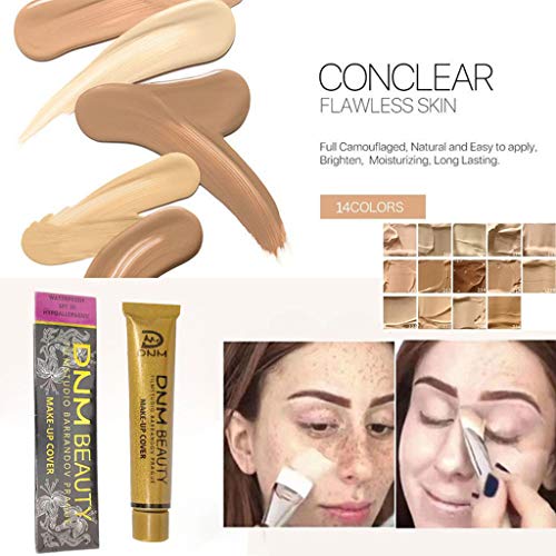 Aviat Small Gold Tube Concealer Full Coverage Cream Concealing Foundation Makeup Repair for Blemish/Acne/Dark Circles/Red Blood/Scar