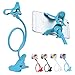 ITART Cell Phone Holder Universal Plastic Flexible Long Arms Gooseneck Clip Clamp Stand Cradle Mobile Lazy Bracket - Blue