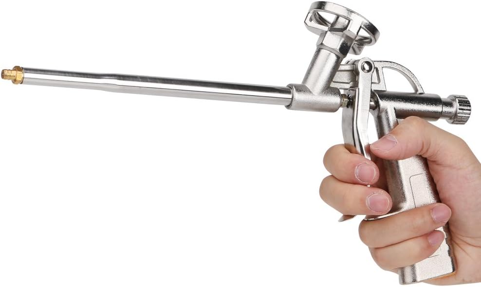 Spray Foam Gun, Foam Expanding Spray Gun Sealant Dispensing PU Insulating Applicator Tool (Silver) - Image 3