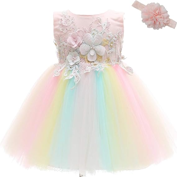 Ahaha Baby Girl Pink Dresses Wedding Party Princess Dress Amazon In Clothing Accessories