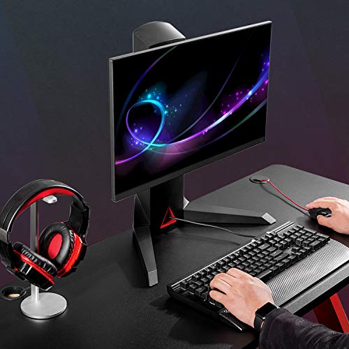 PC Monitor Mount Stand - Single Arm Gaming Monitor Free-Standing Mount for 13”~32” Computer Screen with Adjustable Tilt, Swivel, Rotation VESA 75 to 100mm Weight 4.4lbs to 17.6lbs with USB Port & Mult