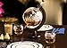 The Wine Savant Etched World Globe Decanter For Whiskey or Wine With Antique Ship And Matching Globe Glasses (Mahogany Stained Wood With 2 Globe Glasses)