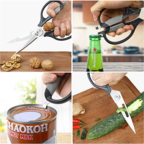 Kitchen Scissors Come-apart Kitchen Shears Heavy-duty Cooking Scissors Multipurpose for Cutting Chicken Meat Poultry Vegetables Herbs Turkey Spatchcock - Thumbnail 4