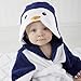 Baby Aspen, Wash & Waddle Penguin Hooded Spa Robe, Blue/White, 0-9 Months