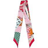 JERLA 100% Mulberry silk Scarf handbag wrap Tie Bundle Hair Ribbon Neckerchief Scarf for women men