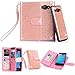 TabPow Galaxy J3 Case, 10 Card Slot - [ID Slot] Wallet Folio PU Leather Case Cover with Detachable Magnetic Hard Case for Samsung Galaxy J3 (2016)/ Express Prime/Amp Prime - Glitter Rose Gold