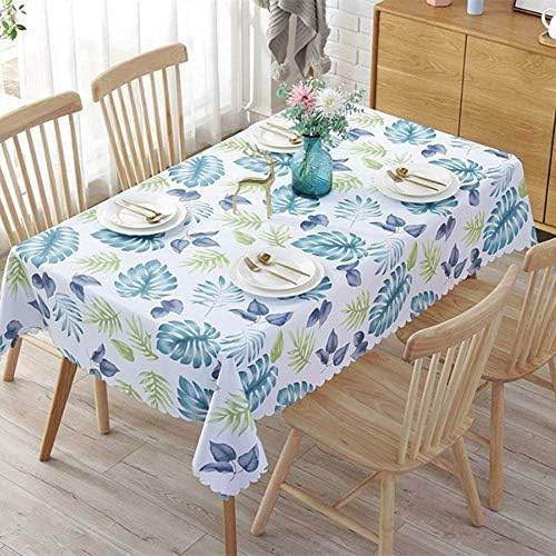 XTUK Home Decoration tablecloth Christmas decoration tablecloth waterproof and oil-proof pvc plastic coffee table tablecloth tablecloth home blue 120 * 120cm