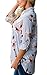Angashion Women's Casual Floral V Neck 3/4 Sleeves Blouse Tops Shirt