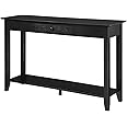 Convenience Concepts American Heritage 1 Drawer Console Table with Shelf, Black
