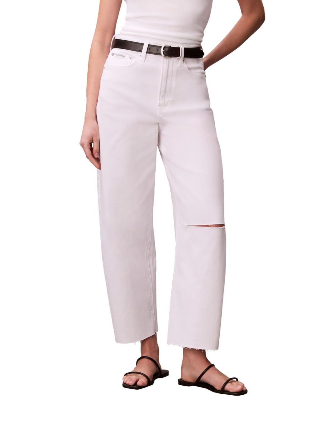 Calvin Klein Women’s Barrel Fit Jeans Optic White