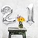 Ecape Silver Number Balloons,32 inch 0-9 Helium Foil Party Mylar Balloons Birthday Decorations (Silver-Two)