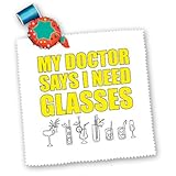 EvaDane - Funny Quotes - My doctor says I need glasses, Yellow - 14x14 inch quilt square (qs_202932_5)