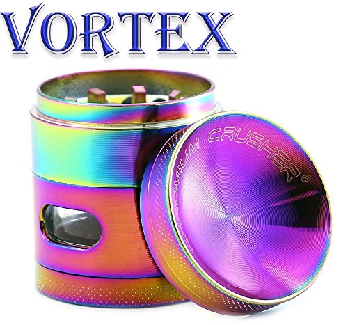 Chromium Crusher 1.6 Inch 4 Piece Tobacco Spice Herb Grinder - Pick Your Color (Rainbow with window)
