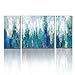 3Hdeko - Teal Blue Abstract Wall Art 60x30inch Modern Turquoise Abstract Painting for Living Room Bedroom, Large 3 Piece Canvas Prints Home Decoration, Ready to Hang