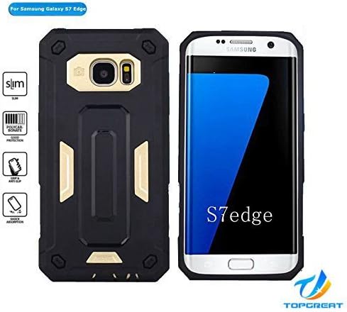 Samsung s7 edge case,Galaxy s7 edge case,TopGreat[Anti-Scratch][Shockproof]Impact Resistant Heavy Duty Hybrid Defender Protective Cover [gifts] for s7 edge case,Girls,Boys,Women,Men,Kids (Gold)