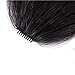 AISI QUEENS Clip in Bangs Hair Extensions Human Hair Air Bangs/Fringe Hairpiece Black Color with Temple Hand Made Tied Bangs for Women